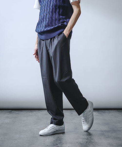 ABAHOUSE（アバハウス） パンツ 「ペンストライプ」ワイド テーパード