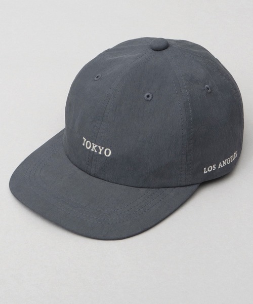 Basiquenti キャップ 帽子 コットンナイロン 都市名 刺繍 ソフトつば