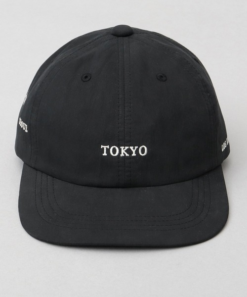 Basiquenti キャップ 帽子 コットンナイロン 都市名 刺繍 ソフトつば