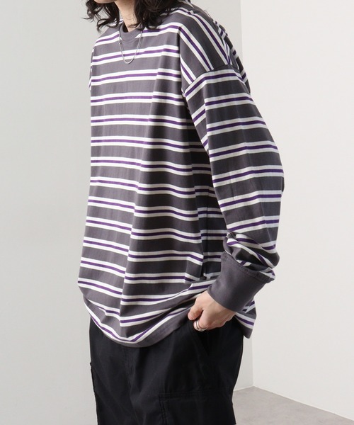 Tシャツ・カットソー [ALCMY] Multi Pattern Bardot Top FUNALIVE tシャツ Classic multi-border T-shirt / ボーダー