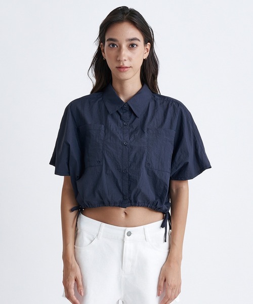 ネイビー ショートスリーブ 半袖シャツ　ブラウス ROXY（ロキシー） ブラウス シャツ MY OASIS SHIRT/ロキシードロー