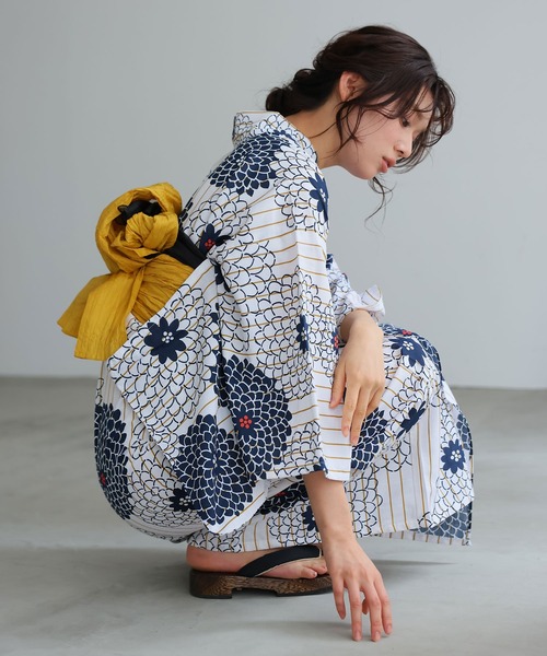 yulie 浴衣 ＼9種類から選べる洗える浴衣2点セット／「大人浴衣+帯