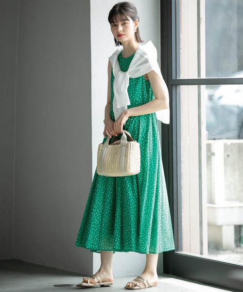 ワンピース 「美人百花掲載」フィット＆フレアドレス オーガニック  