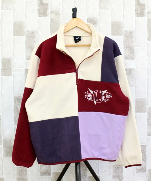 HUF トレーナー スウェット リミックスクォータージップフリース
