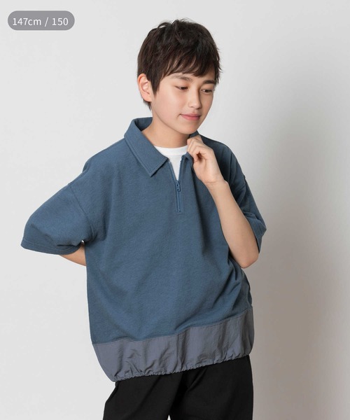 MPS tシャツ 「MPS」冷感 ハーフジップ半袖Tシャツ キッズ 子供服 