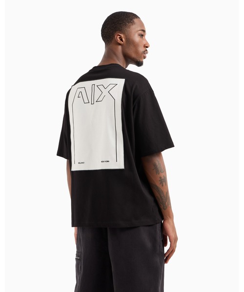 A/X Armani Exchange★刺繍ロゴ コットン Tシャツ ブラック 半袖 ARMANI EXCHANGE tシャツ 「A|X アルマーニ エクスチェンジ