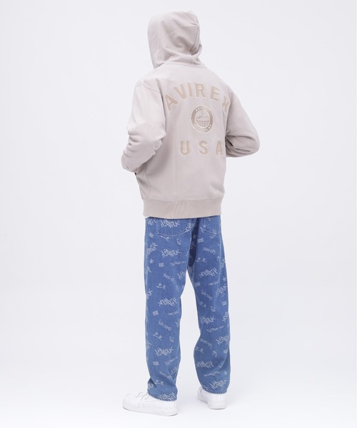 AVIREX パーカー VARSITY LOGO ZIP SWEAT PARKA NYC / バー
