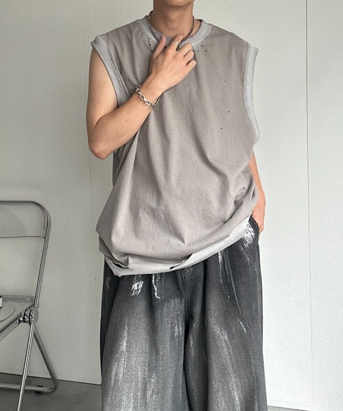 CREARE -LINO- tシャツ ぼかし/シャドープリントフレンチ