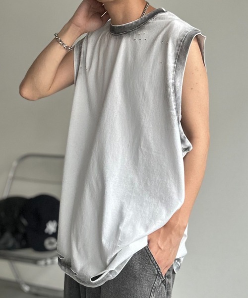 CREARE -LINO- tシャツ ぼかし/シャドープリントフレンチ