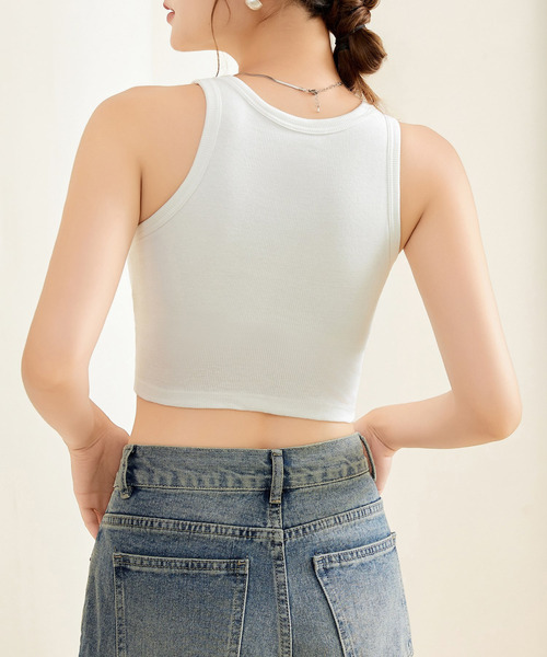 タンクトップ ノースリーブ リブ アメリカンスリーブ タンクトップ レディース DAY CLOSET タンクトップ ノースリーブ レディース アメリカン