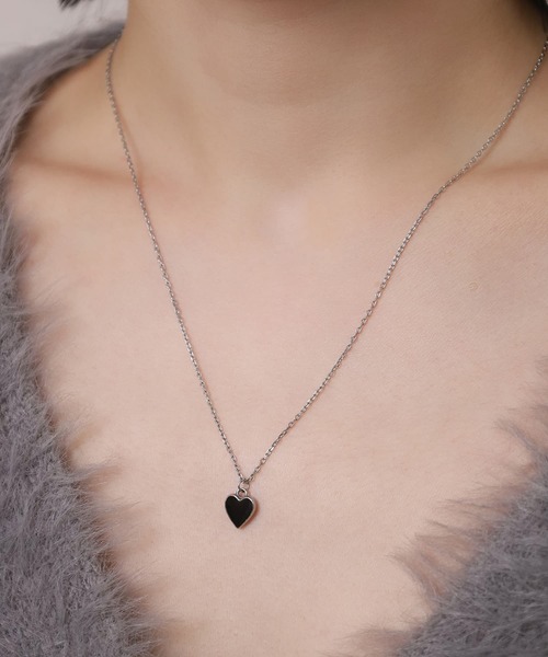 LHME ネックレス 「WEB限定」“Moment”ハートネックレス/ブラック