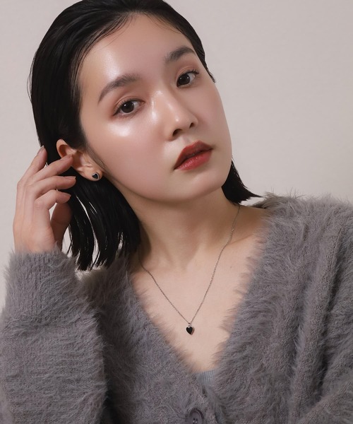 LHME ネックレス 「WEB限定」“Moment”ハートネックレス/ブラック