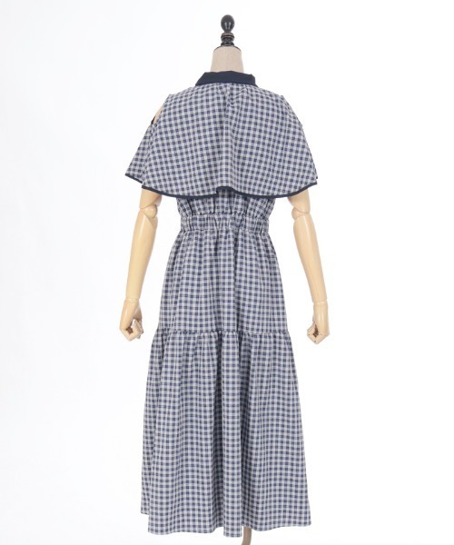 axes femme POETIQUE ワンピース チェックケープデザイン