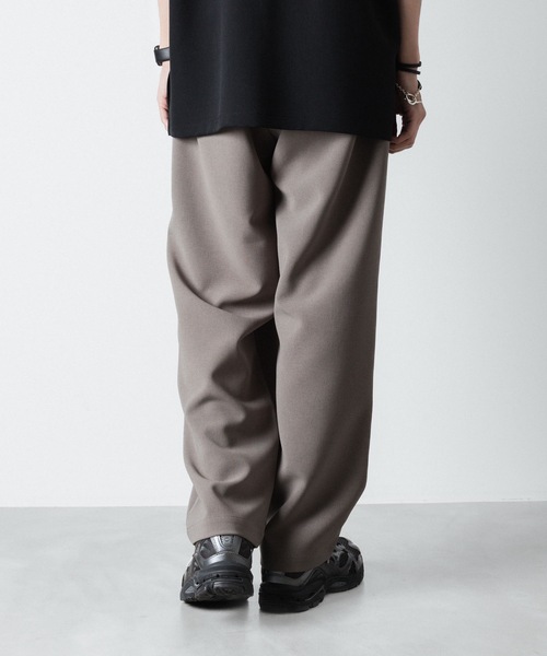 ATTACHMENT スラックス PE ストレッチダブルクロス ベルテッド ワイド  