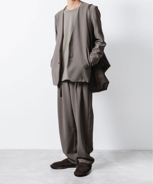 ATTACHMENT スラックス PE ストレッチダブルクロス ベルテッド
