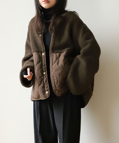 NOAHL（ノアル） コート アウター 「NOAHL」キルティング×ボア切り替え