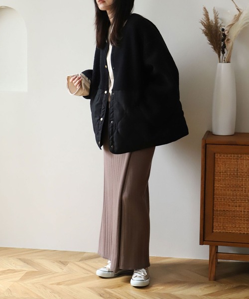 NOAHL（ノアル） コート アウター 「NOAHL」キルティング×ボア切り替え