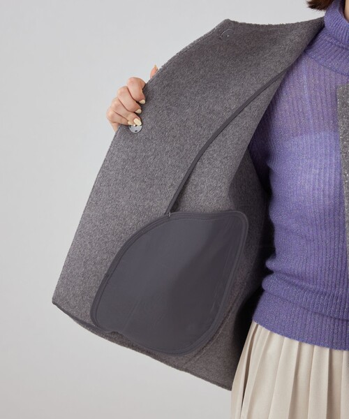 Ballsey ノーカラーコート コート スパンコールリバー ショート