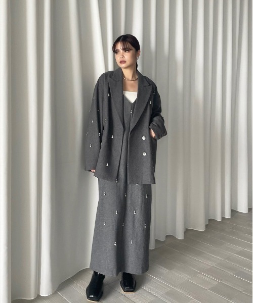 ワンピース smileAmeri UND ELSA BIJOU WOOL DRESS Ameri（アメリ） ワンピース UND ELSA BIJOU WOOL DRESS : ZOZOTOWN