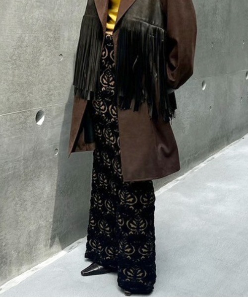 Ameri（アメリ） ロング スカート DAMASK REVERSIBLE KNIT SKIRT