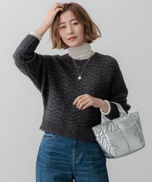 ニット セーター 「洗える」スパングル ドルマンスリーブ ニット レディース 23区 ニット セーター 「洗える」スパングル ドルマンスリーブ