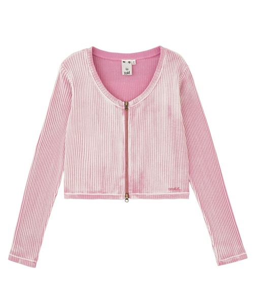 X-girl（エックスガール） tシャツ FADED RIB ZIP UP COMPACT CARDIGAN