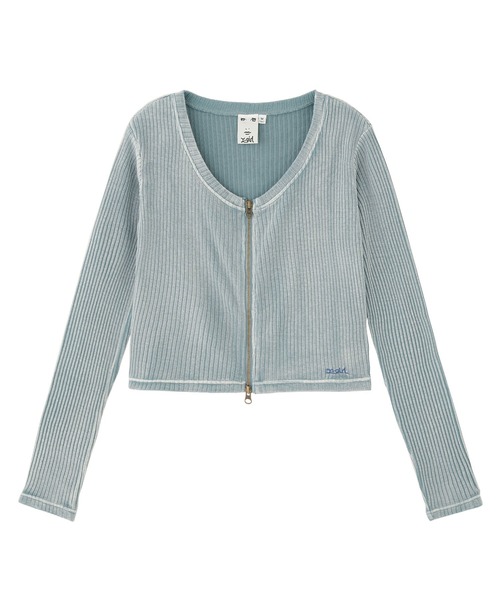 tシャツ FADED RIB ZIP UP COMPACT CARDIGAN レディース