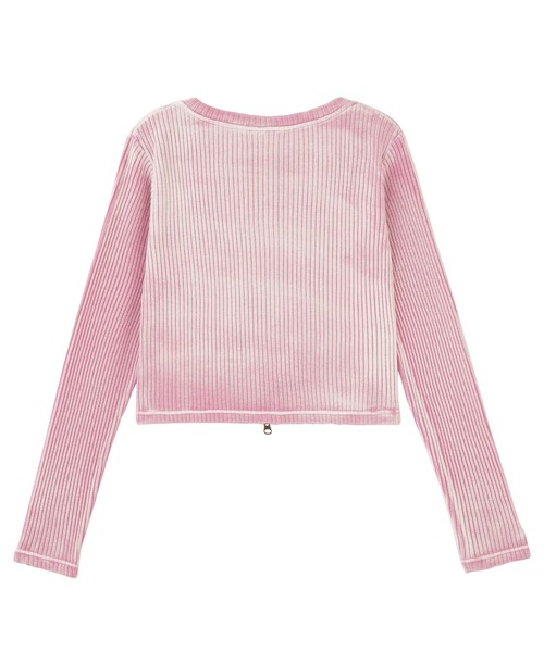 X-girl（エックスガール） tシャツ FADED RIB ZIP UP COMPACT CARDIGAN