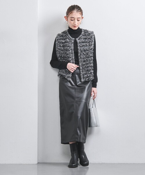 UNITED ARROWS ニット ミックス シアーループ ニットベスト レディース 