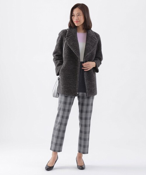 TRANS WORK スカート ウールミックス チャコールグレー クラシック