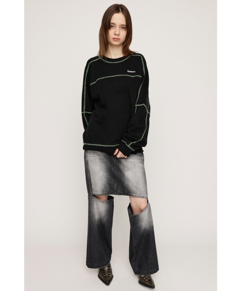 SLY トレーナー スウェット BI COLOR STITCH SW TOPS バイ