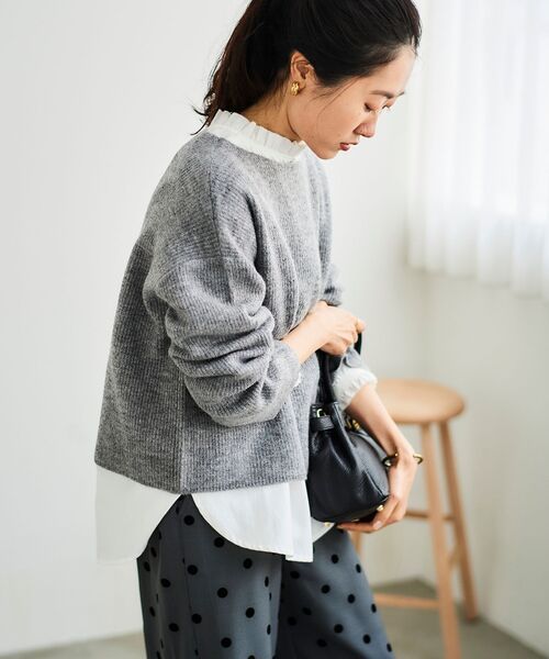 le.coeur blanc ニット セーター ラメ畦ニットプルオーバー