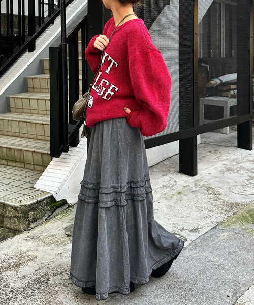 CIAOPANIC（チャオパニック） ロング スカート ビンテージライク加工