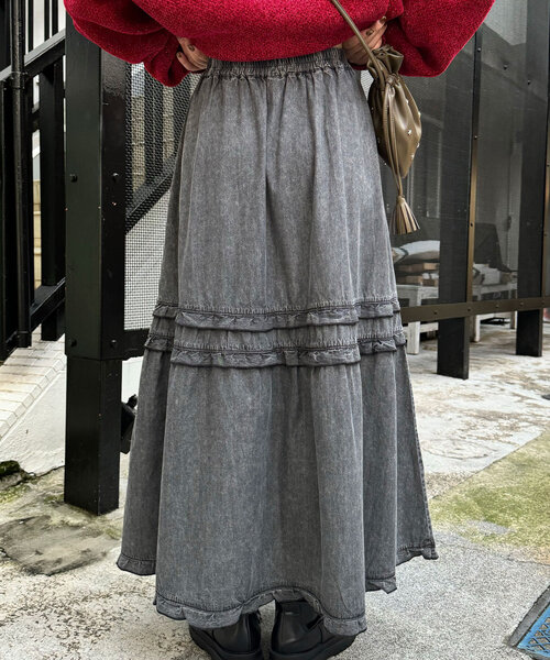 CIAOPANIC（チャオパニック） スカート ビンテージライク加工デニム