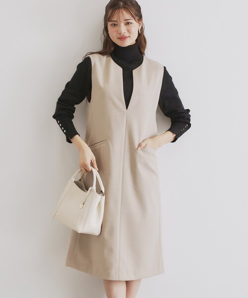 index（インデックス） ワンピース スリットネックジャンパースカート