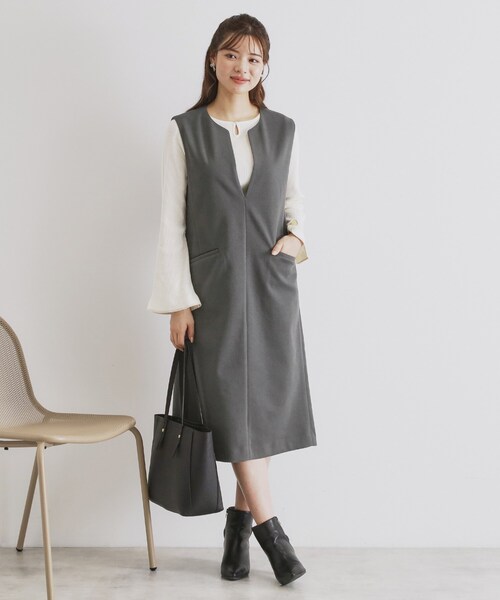 【sk】ワンピース index（インデックス） ワンピース スリットネックジャンパースカート