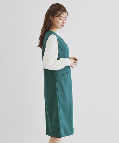 index（インデックス） ワンピース スリットネックジャンパースカート