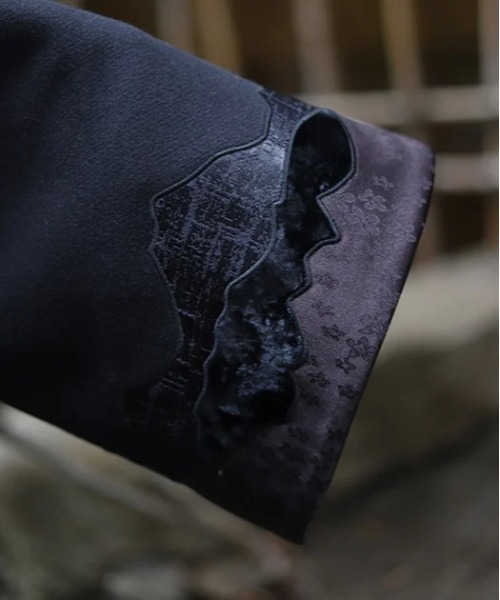 FFIXXED STUDIOS パッチワークチェスターコート 桜パッチワーク刺繍コート | レディース服・レディース