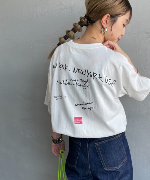 tシャツ 「MANHATTAN PORTAGE/マンハッタンポーテージ」 別注 ショート丈 バックフォトプリントTシャツ レディース 楽天市場】【送料無料】 MANHATTAN PORTAGE マンハッタン
