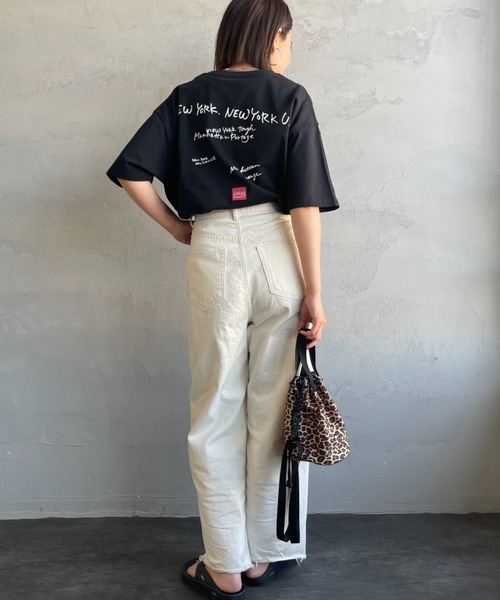 tシャツ 「MANHATTAN PORTAGE/マンハッタンポーテージ」 別注 ランダムロゴ バックプリントTシャツ レディース メンズ MANHATTAN PORTAGE/マンハッタンポーテージ] 別注 ランダムロゴ