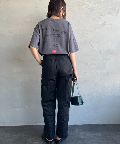 tシャツ 「MANHATTAN PORTAGE/マンハッタンポーテージ」 別注 ランダムロゴ バックプリントTシャツ レディース メンズ MANHATTAN PORTAGE/マンハッタンポーテージ] 別注 ポケット刺繍