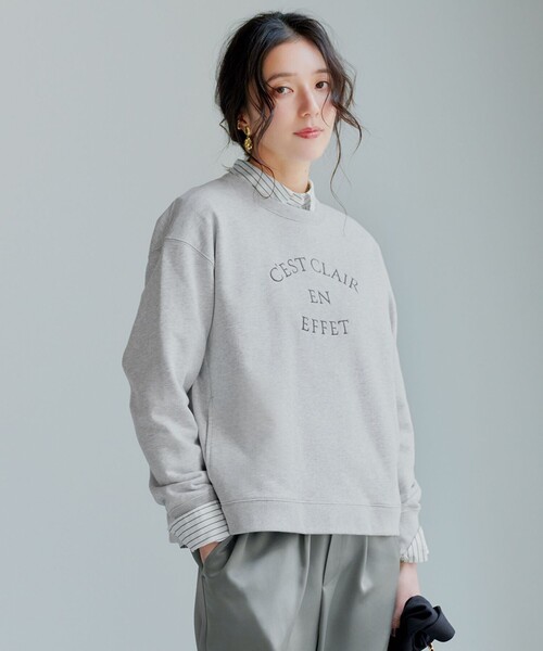 tシャツ 「洗える」コットンテリー ロゴ スウェット レディース