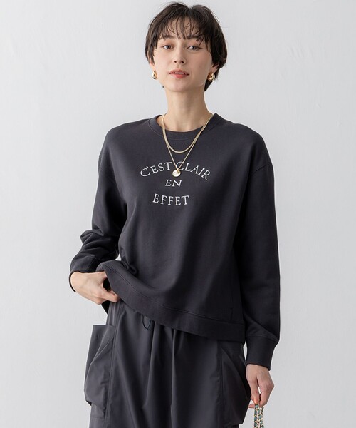 tシャツ 「洗える」コットンテリー ロゴ スウェット レディース 23区 tシャツ 「洗える」コットンテリー ロゴ スウェット
