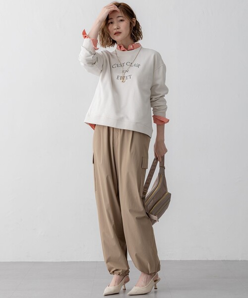 tシャツ 「洗える」コットンテリー ロゴ スウェット レディース 23区 tシャツ 「洗える」コットンテリー ロゴ スウェット
