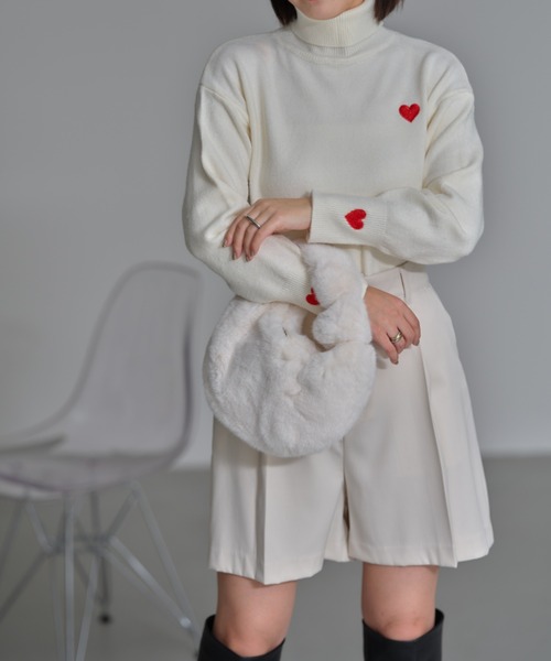 「deux amour」 タートルネックニット FREE ホワイト レディース_画像5