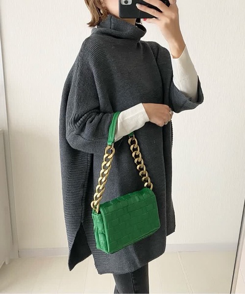 タートルネック ニット セーター タートルニットポンチョ レディース