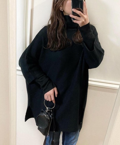 ニット セーター タートルニットポンチョ レディース : ZOZOTOWN Yahoo