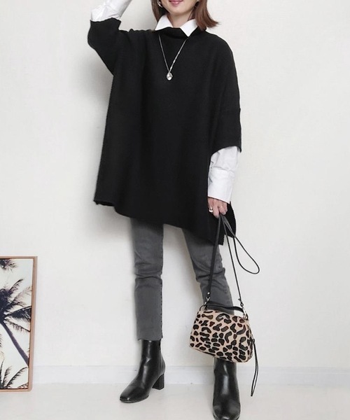 ニット セーター タートルニットポンチョ レディース : ZOZOTOWN Yahoo