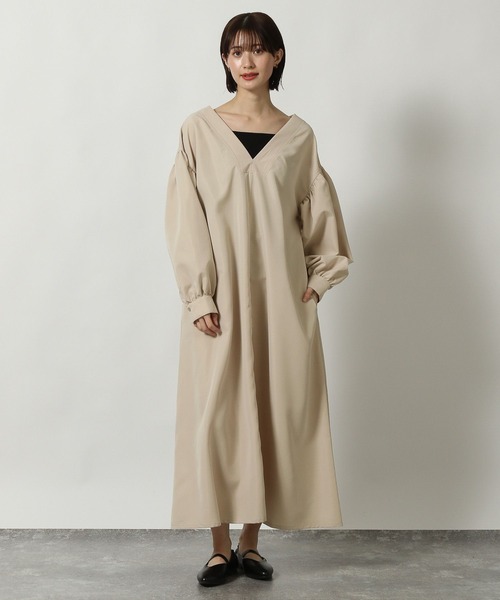 総丈95 裾長180 EMBA ミンク ロング XL ボリューム袖 肘周50 LAKOLE（ラコレ） ワンピース 袖ボリューム長袖ワンピース / 322153