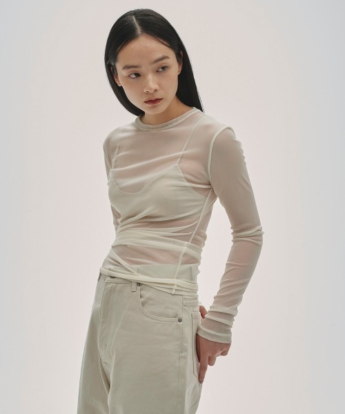 TODAYFUL tシャツ Asymmetry Mesh Tops レディース : ZOZOTOWN Yahoo